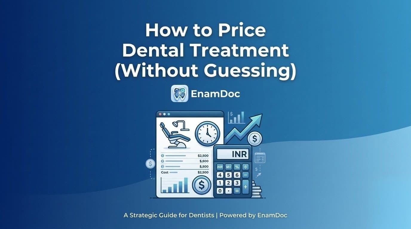 Dentist calculating cost per chair hour for a clinic fee schedule