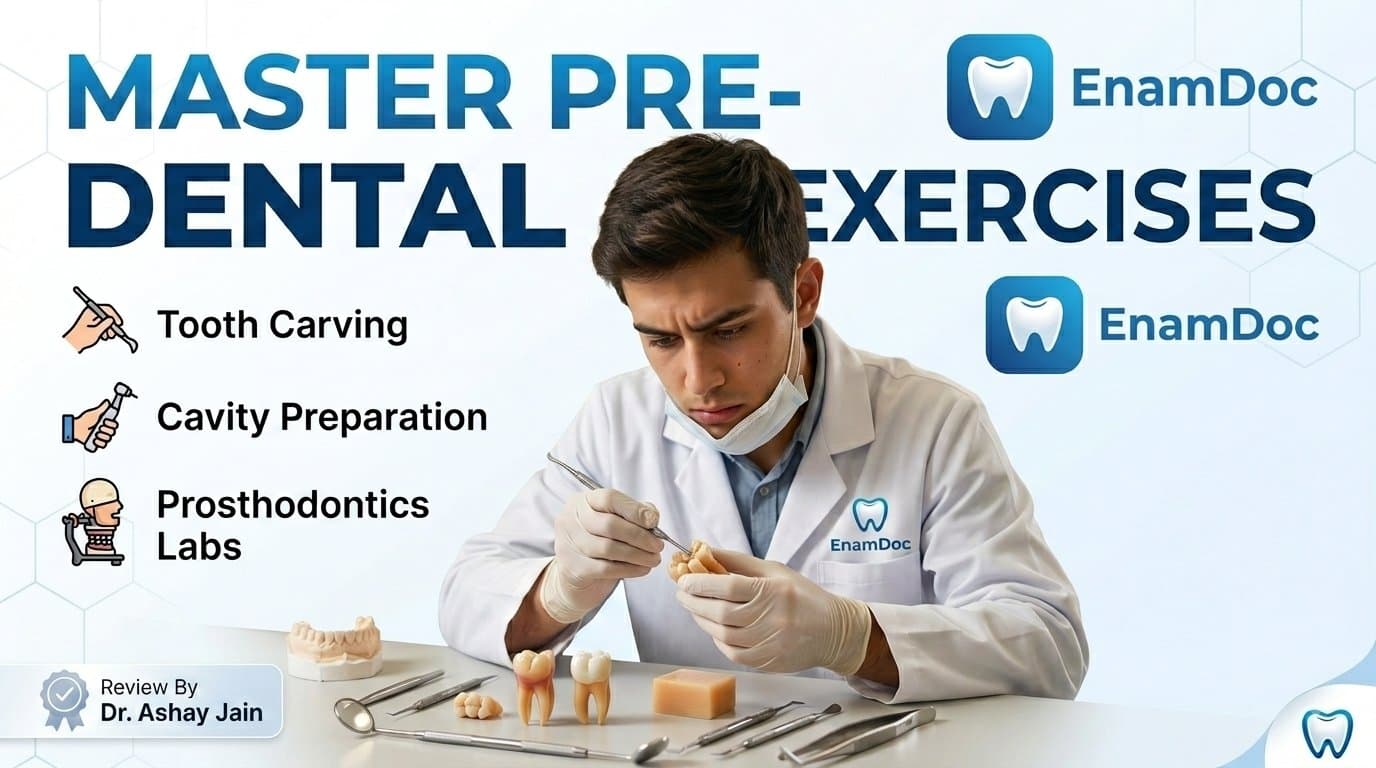 Dental student concentrating on an intricate wax tooth carving and dental exercises in a pre-clinical lab.