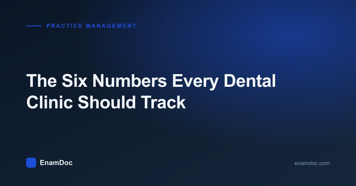 Dental clinic performance metrics displayed on a practice dashboard