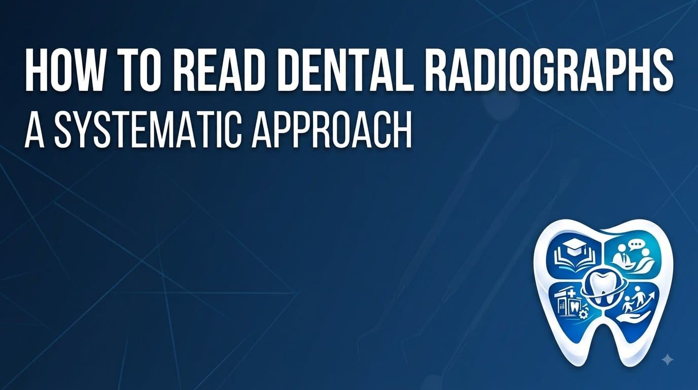 Intraoral periapical radiograph being reviewed on a light box