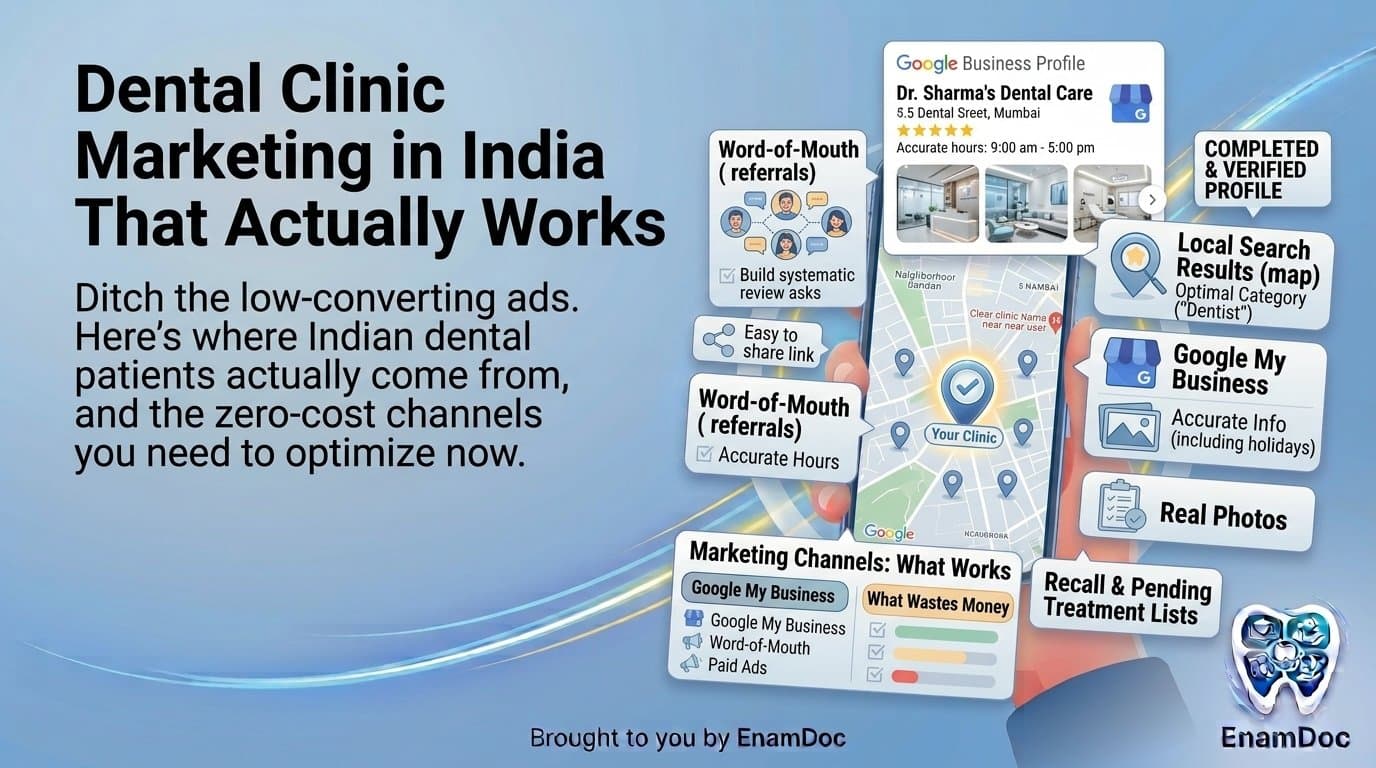 Local search results showing dental clinics near the user