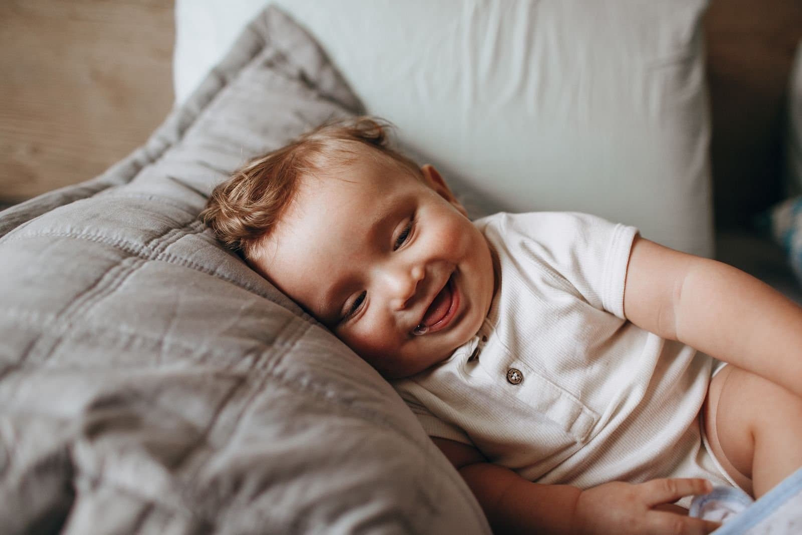 Close-up portrait of a smiling baby